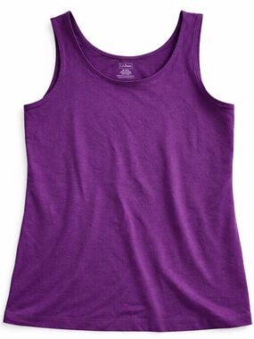 L.L.Bean XL Purple Tank Top Cotton Sleeveless Basic Casual Tank